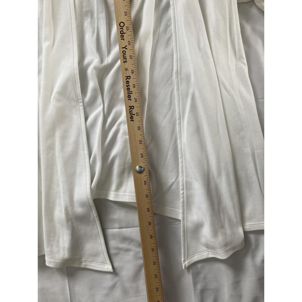 Cali And York Shirt Women 2X White Lightweight Open Front Cardigan 3/4 Sleeve - Picture 9 of 11